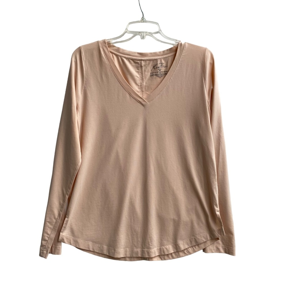 Soma Restore T-shirt Tee Tip M Peach Long Sleeve Jersey Knit Stretch Casual